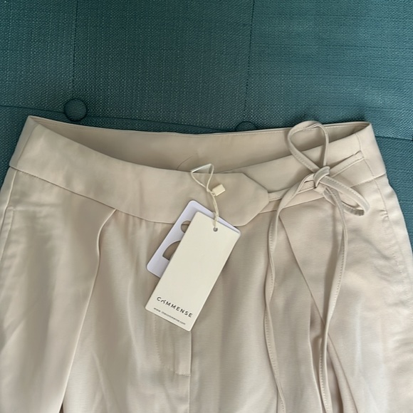 Commense Palazzo Tied Wide Leg Dress Pants in Beige Size Small - Picture 6 of 7